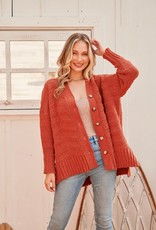 509 Broadway Oversized Cable Sweater Cardigan