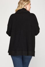 509 Broadway Plus Cowl Neck Knit Top