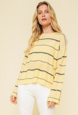 509 Broadway Pinstripe Wide Sleeve Sweater