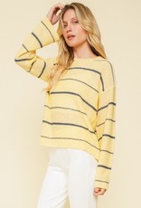 509 Broadway Pinstripe Wide Sleeve Sweater