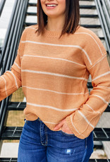 509 Broadway Pinstripe Wide Sleeve Sweater