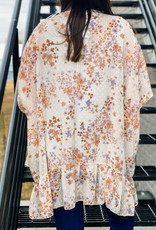 509 Broadway Floral Print Jacquard Kimono