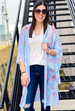 509 Broadway L/S Open Floral Print Kimono