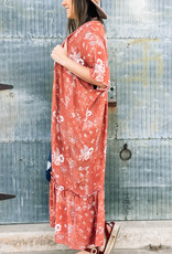 509 Broadway Floral print Long Kimono