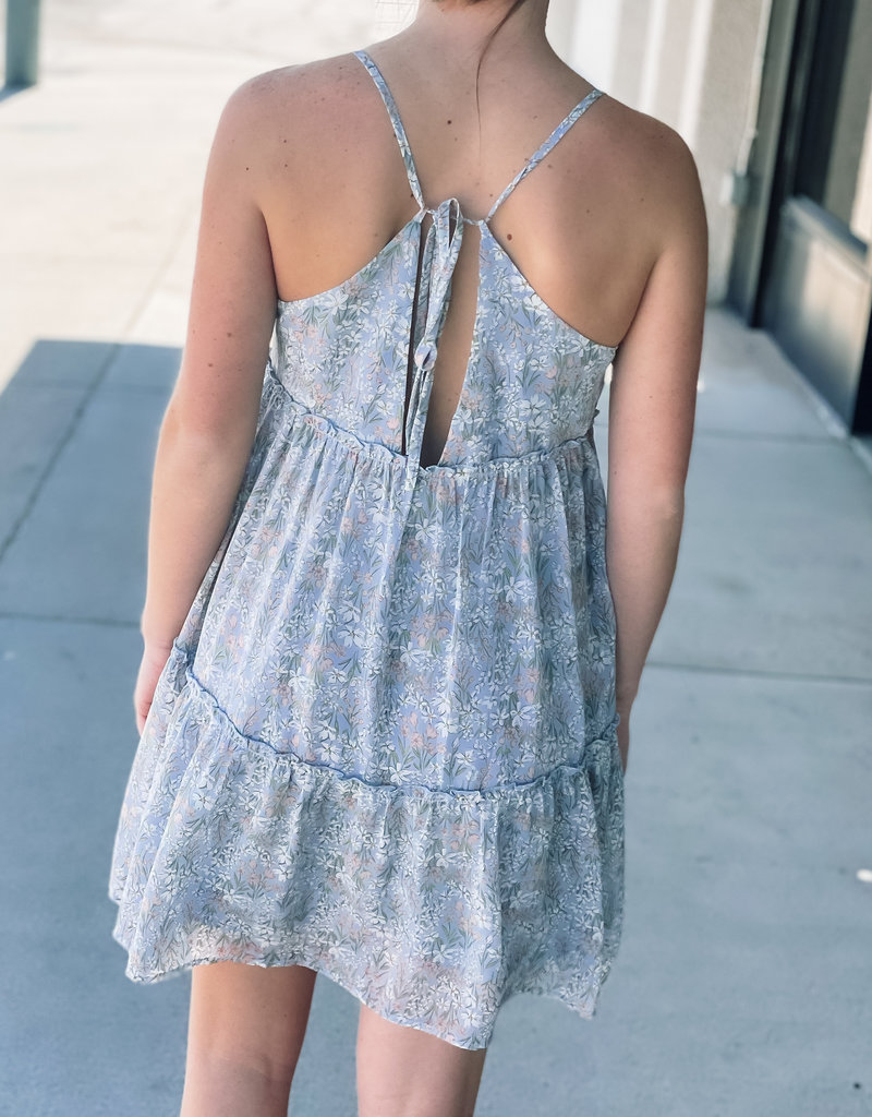 509 Broadway Floral Lined back Detail Dress