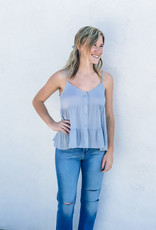 509 Broadway Baby Doll Button Detail Tank Top