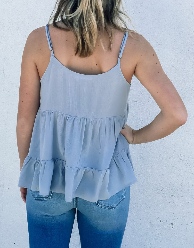 509 Broadway Baby Doll Button Detail Tank Top