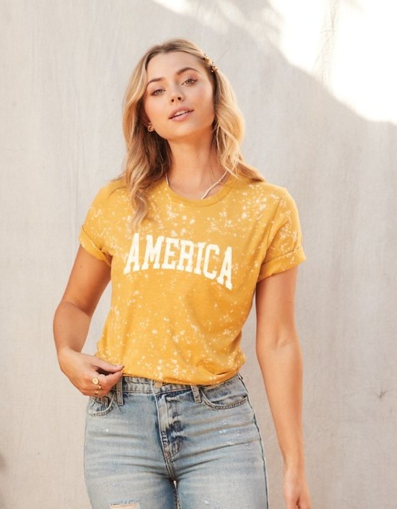 509 Broadway America Bleached Graphic Tee
