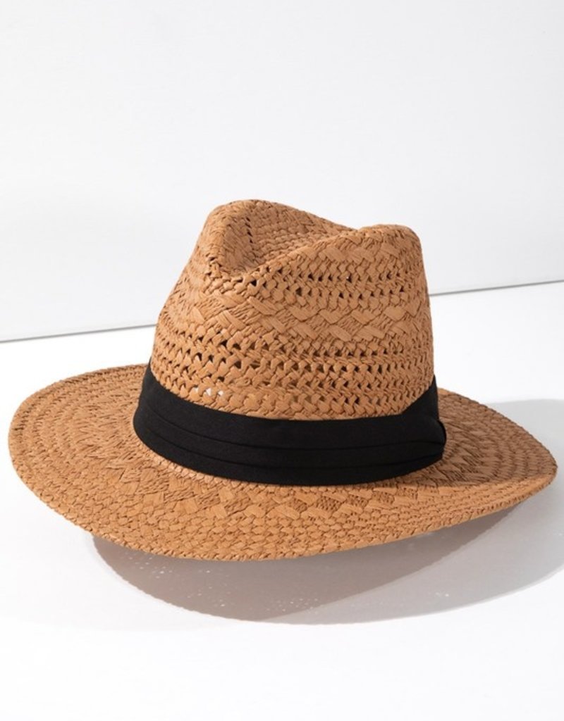 509 Broadway Panama Hat w/ Black Tucked Ribbon