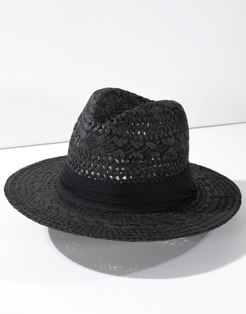 509 Broadway Panama Hat w/ Black Tucked Ribbon