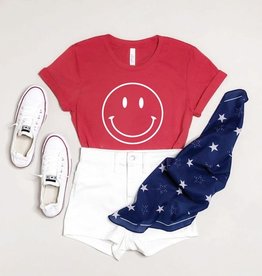 509 Broadway Smiley Face Relaxed Graphic Tee