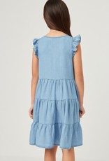 509 Broadway Girls Ruffle Button Down Tiered Dress