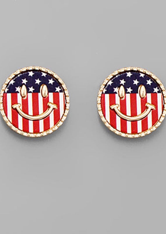 509 Broadway US Flag Smile Earrings