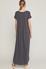 509 Broadway Long V-Neck Tee Dress