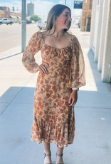 509 Broadway Floral Print Midi Dress