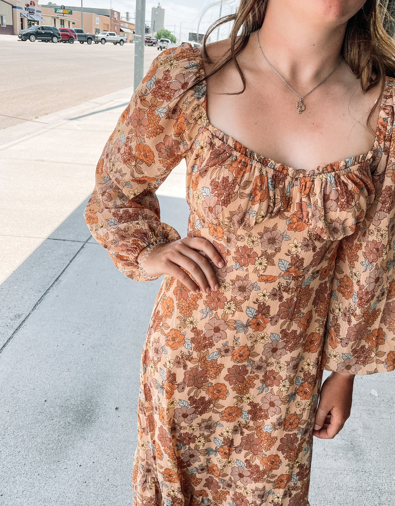 509 Broadway Floral Print Midi Dress