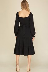 509 Broadway Ruffle Sleeve Midi Tiered Dress