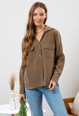 509 Broadway Lightweight Button Up Top