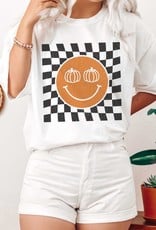 509 Broadway Checkered Pumpkin Eyes Tee