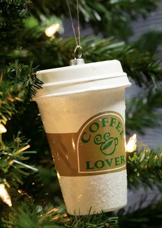 509 Broadway Travel Coffee Cup Glass Ornament