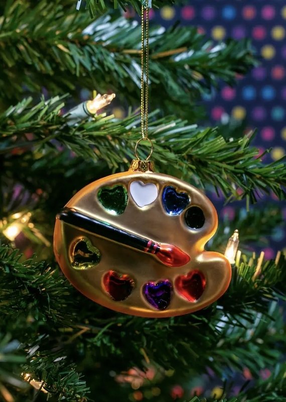 509 Broadway Art Palette Glass Ornament