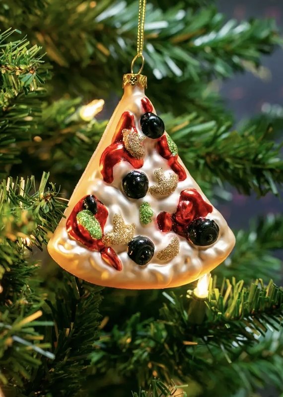 509 Broadway Slice of Pizza Glass Ornament