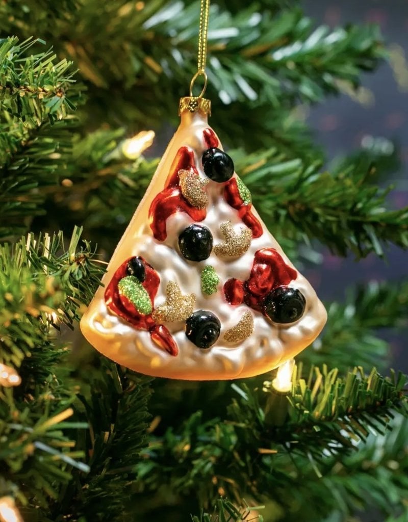 509 Broadway Slice of Pizza Glass Ornament