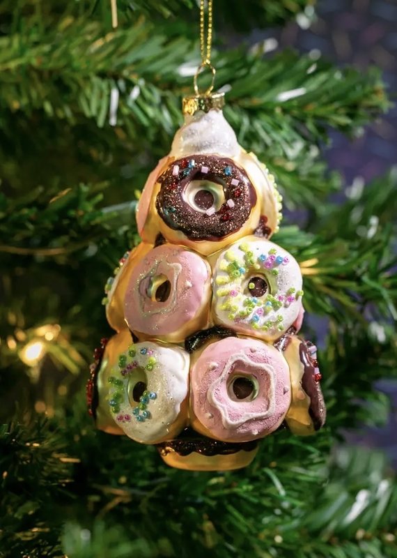 509 Broadway Donut Pyramid Glass Ornament