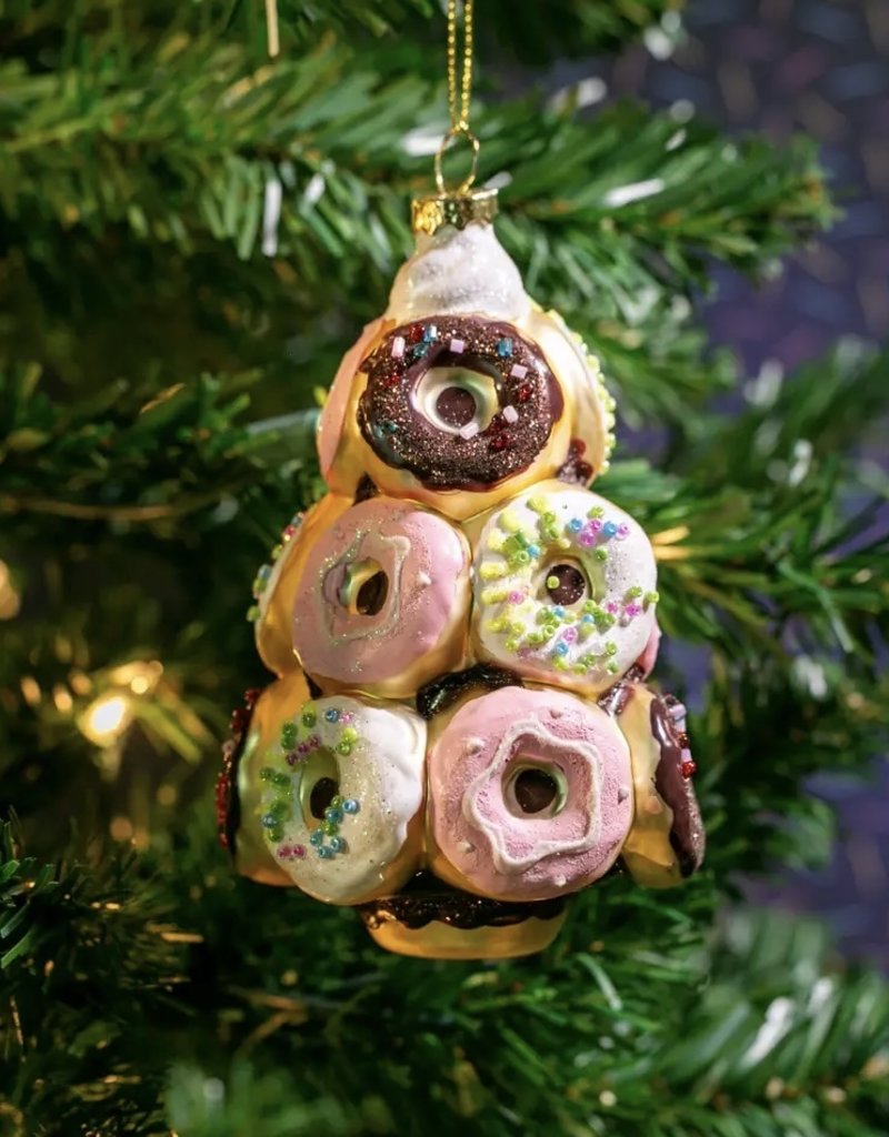 509 Broadway Donut Pyramid Glass Ornament