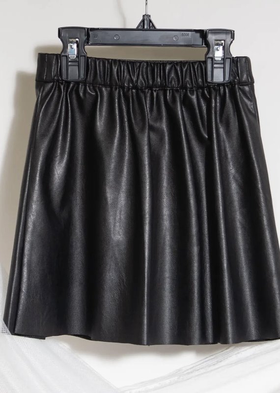 509 Broadway Girls Leather Pleated Skirt