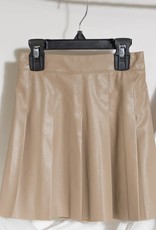 509 Broadway Girls Leather Pleated Skirt