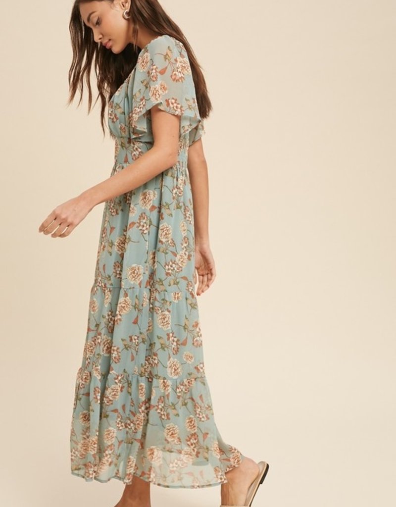 509 Broadway Floral Midi Dress