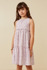 509 Broadway Girls Ditsy Floral Ruffle Neck Tiered Tank Dress