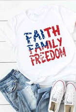 509 Broadway Flag Faith Family Freedom Graphic Tee