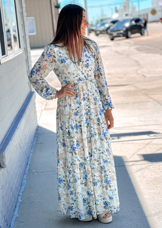 509 Broadway Luz Floral Mabel Maxi Tiered Dress