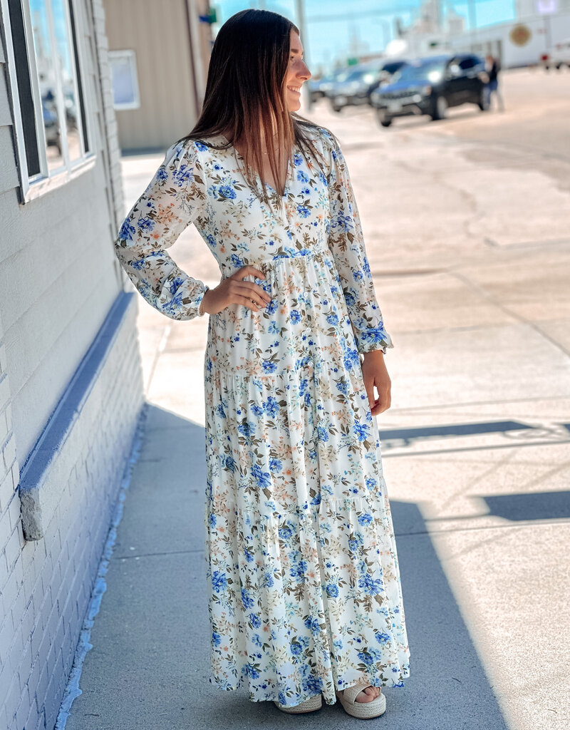 509 Broadway Luz Floral Mabel Maxi Tiered Dress