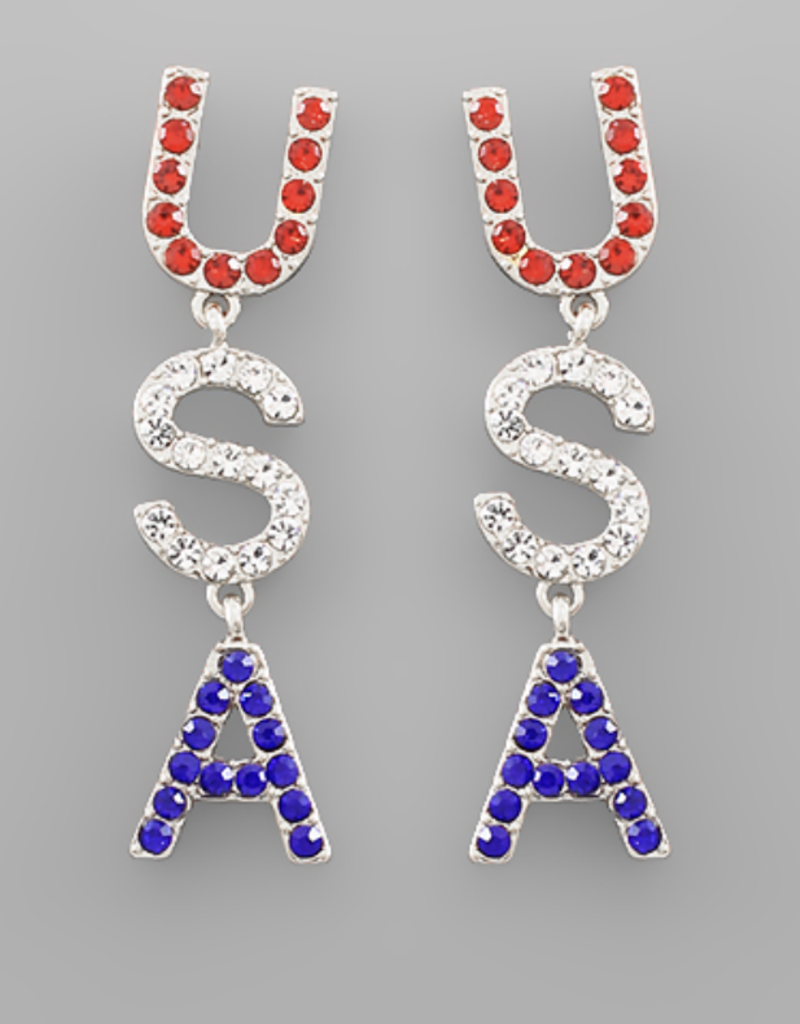 509 Broadway USA 3 Crystal Word Earring