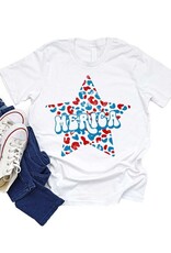 509 Broadway Merica Leopard Star Kids Tee