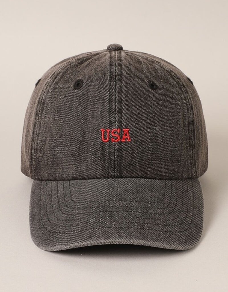 509 Broadway USA Embroidered Denim Hat