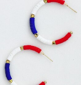 509 Broadway Americana Color-block Bead Earrings