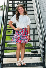 509 Broadway Floral Print Lined Skirt