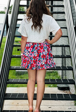509 Broadway Floral Print Lined Skirt