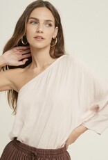 509 Broadway Satin One Shoulder Top