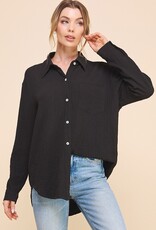 509 Broadway Easy Long Sleeve Button Front Shirt