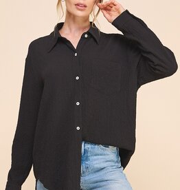 509 Broadway Easy Long Sleeve Button Front Shirt
