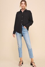 509 Broadway Easy Long Sleeve Button Front Shirt