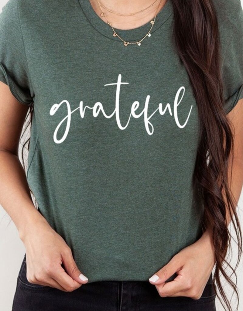 509 Broadway Grateful Cursive Graphic Tee