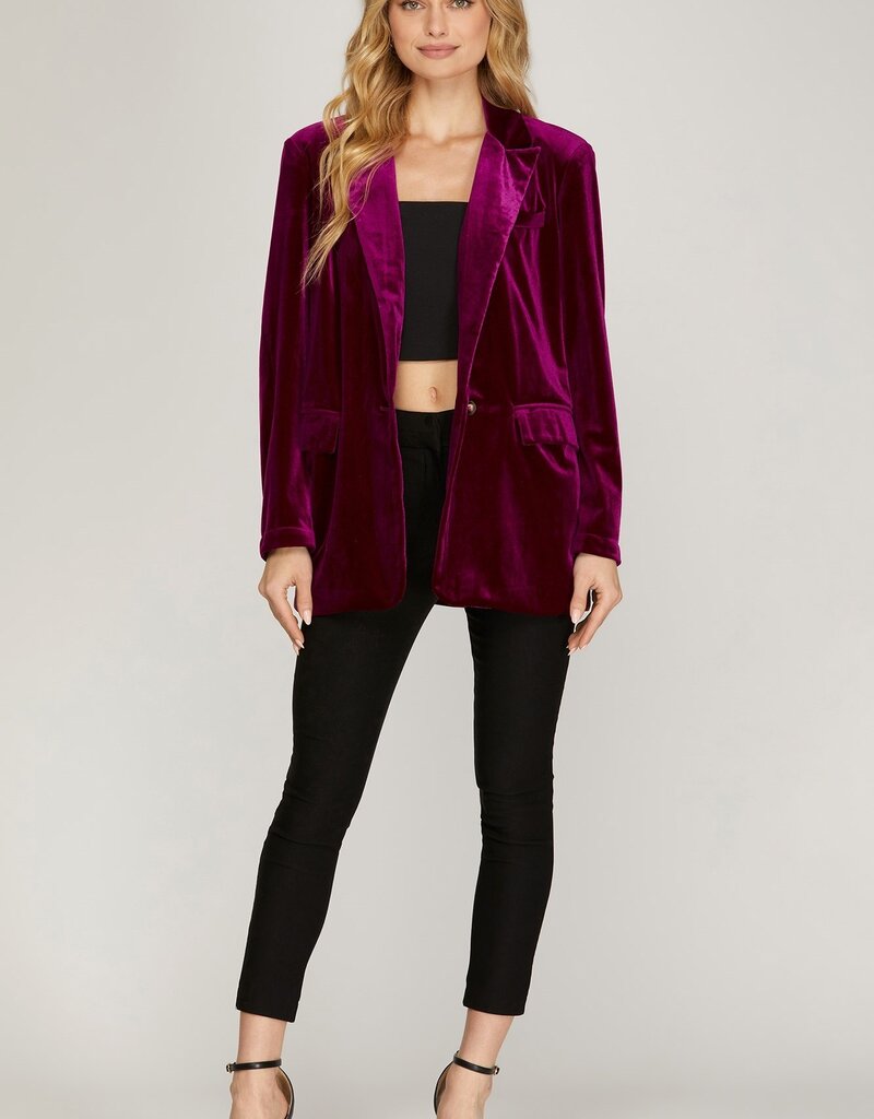 509 Broadway Velvet Holiday Blazer