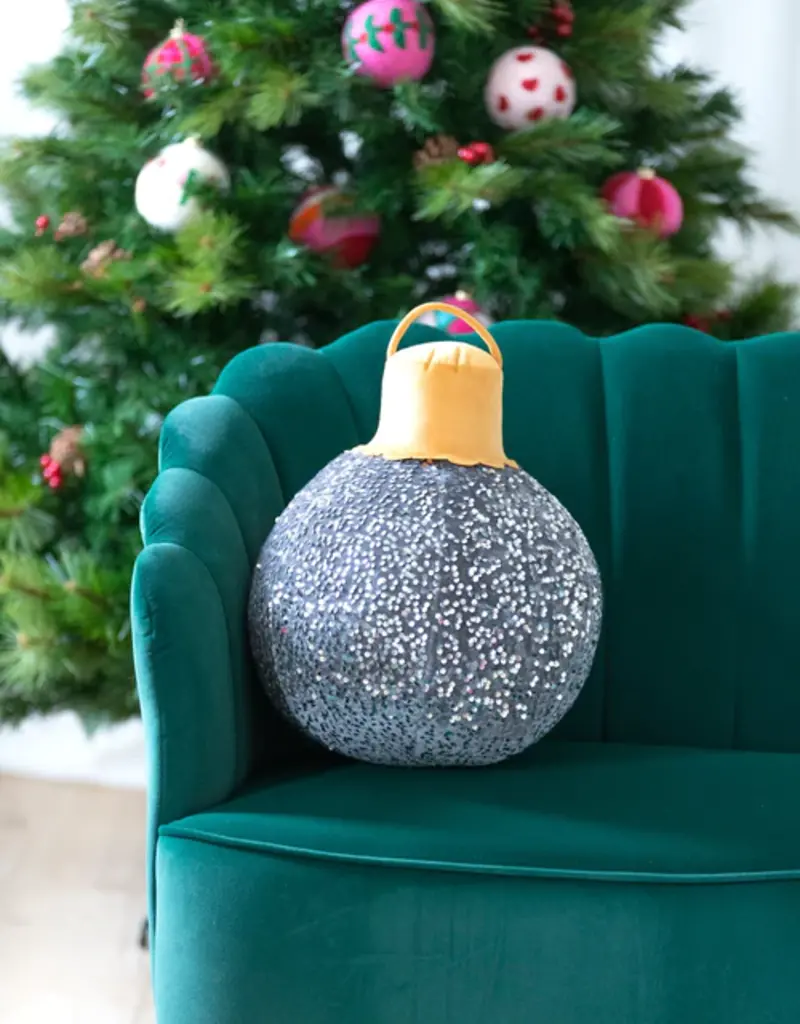 509 Broadway Large Merry Bauble Sequin Pillow