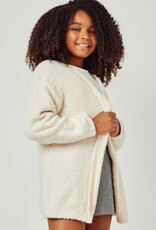 509 Broadway Girls Textured Soft Open Sweater Knit Cardigan